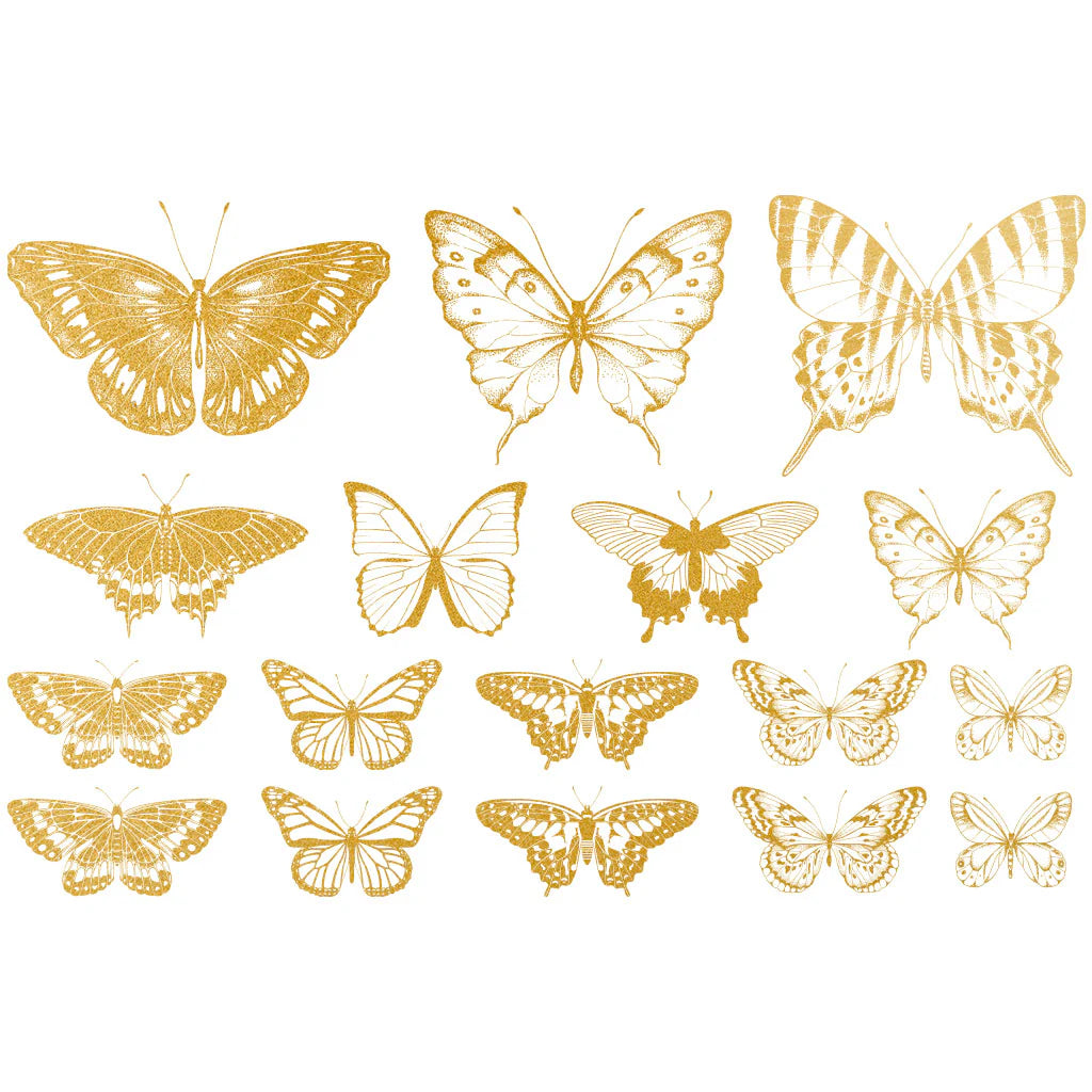 Butterfly 02 Overglaze Gold Decal Sheet