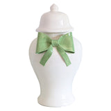 Ginger Jars with Sculpted Ceramic Bow in Cabbage Patch
