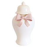 Ginger Jars with Sculpted Ceramic Bow in Cherry Blossom