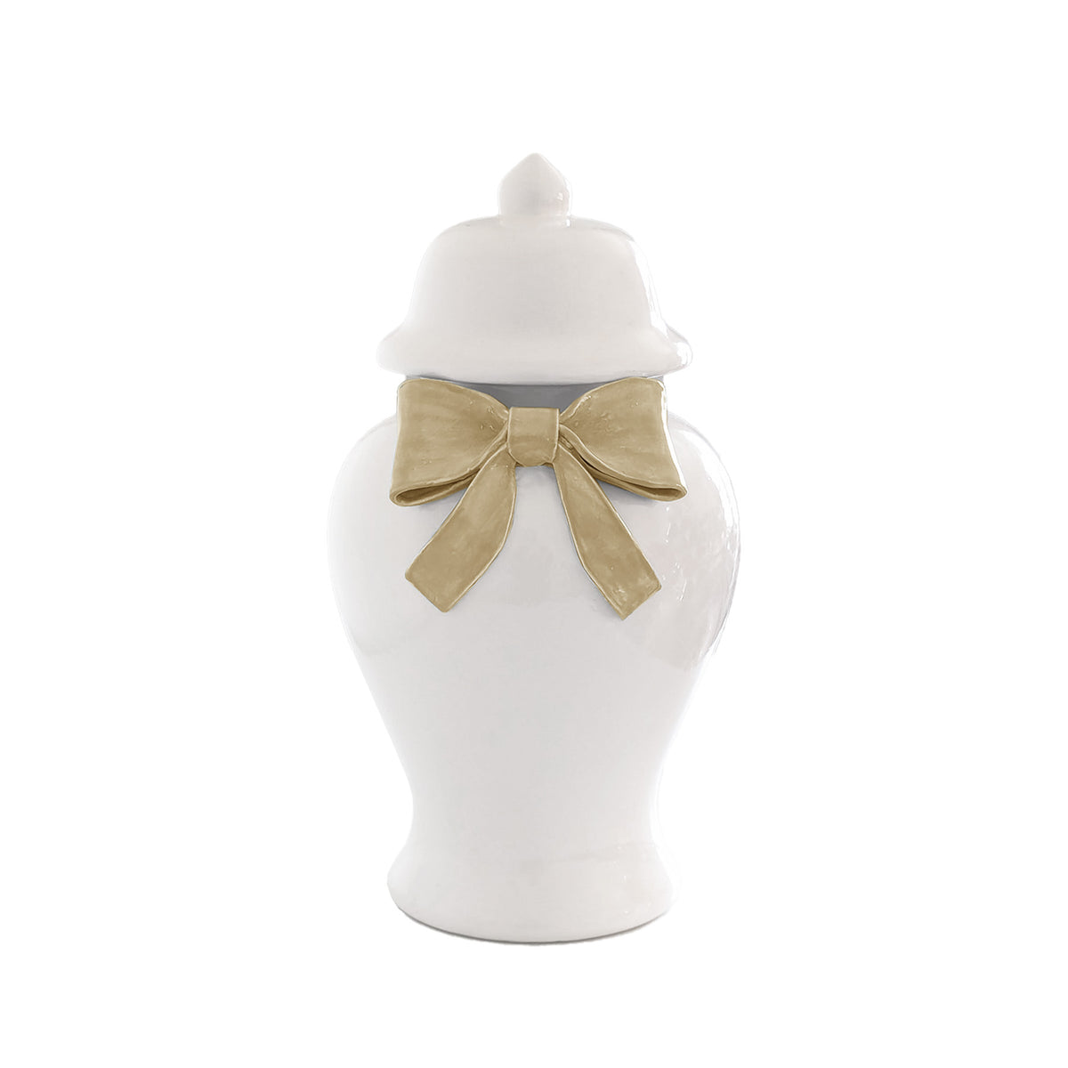 Ginger Jars with Sculpted Ceramic Bow in Sand – Ruby Clay Company