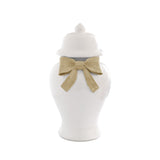Ginger Jars with Sculpted Ceramic Bow in Sand