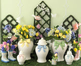 Ginger Jars with Sculpted Ceramic Bow in White
