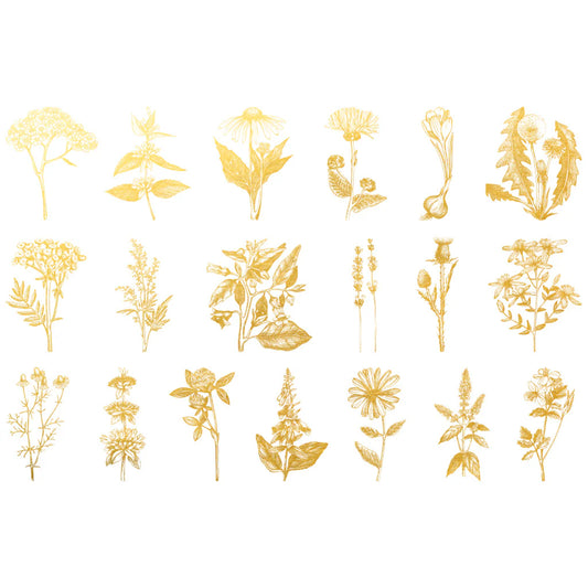 Flower 02 Overglaze Gold Decal Sheet