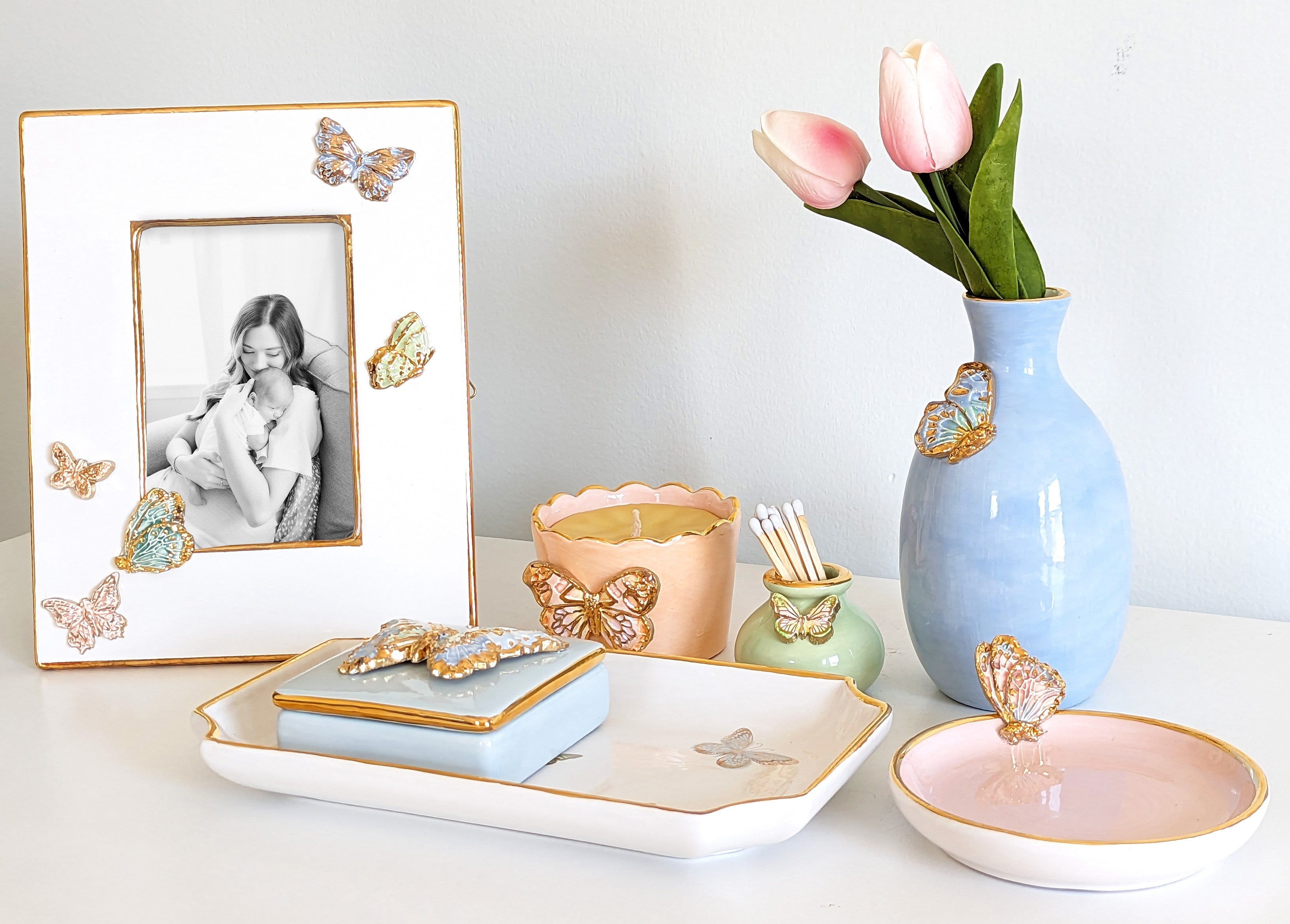 Gilded Stacked Butterflies