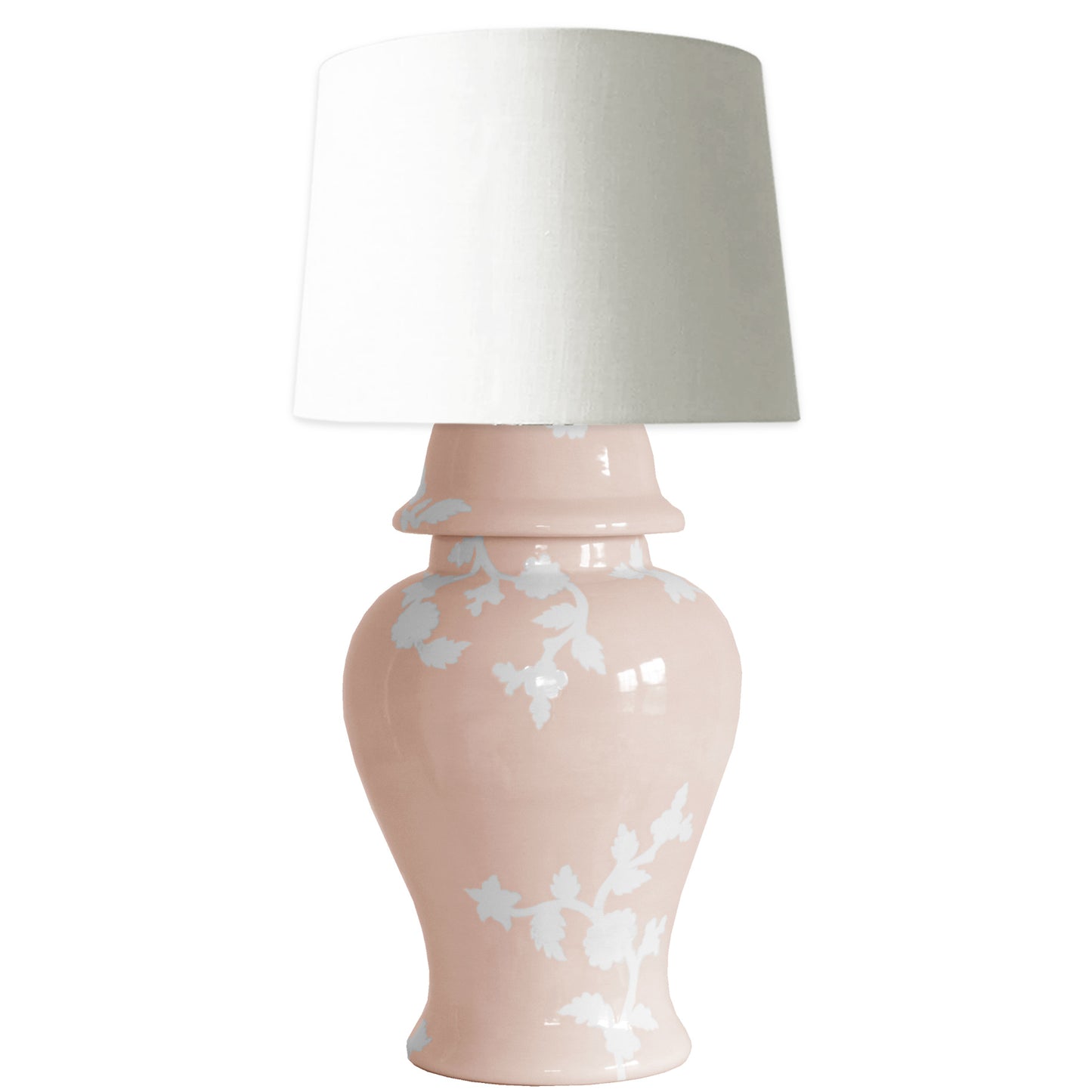 Chinoiserie Dreams Ginger Jar Lamp in Blush