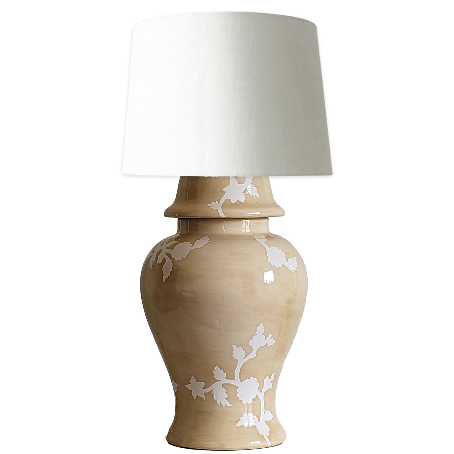 Chinoiserie Dreams Ginger Jar Lamp in Sand