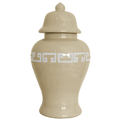 Sand Greek Key Ginger Jars