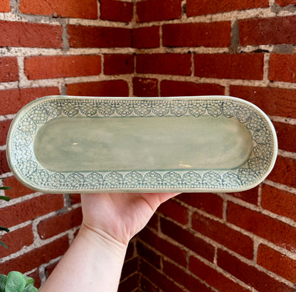 Green Oblong Tray | Trisha Boatright