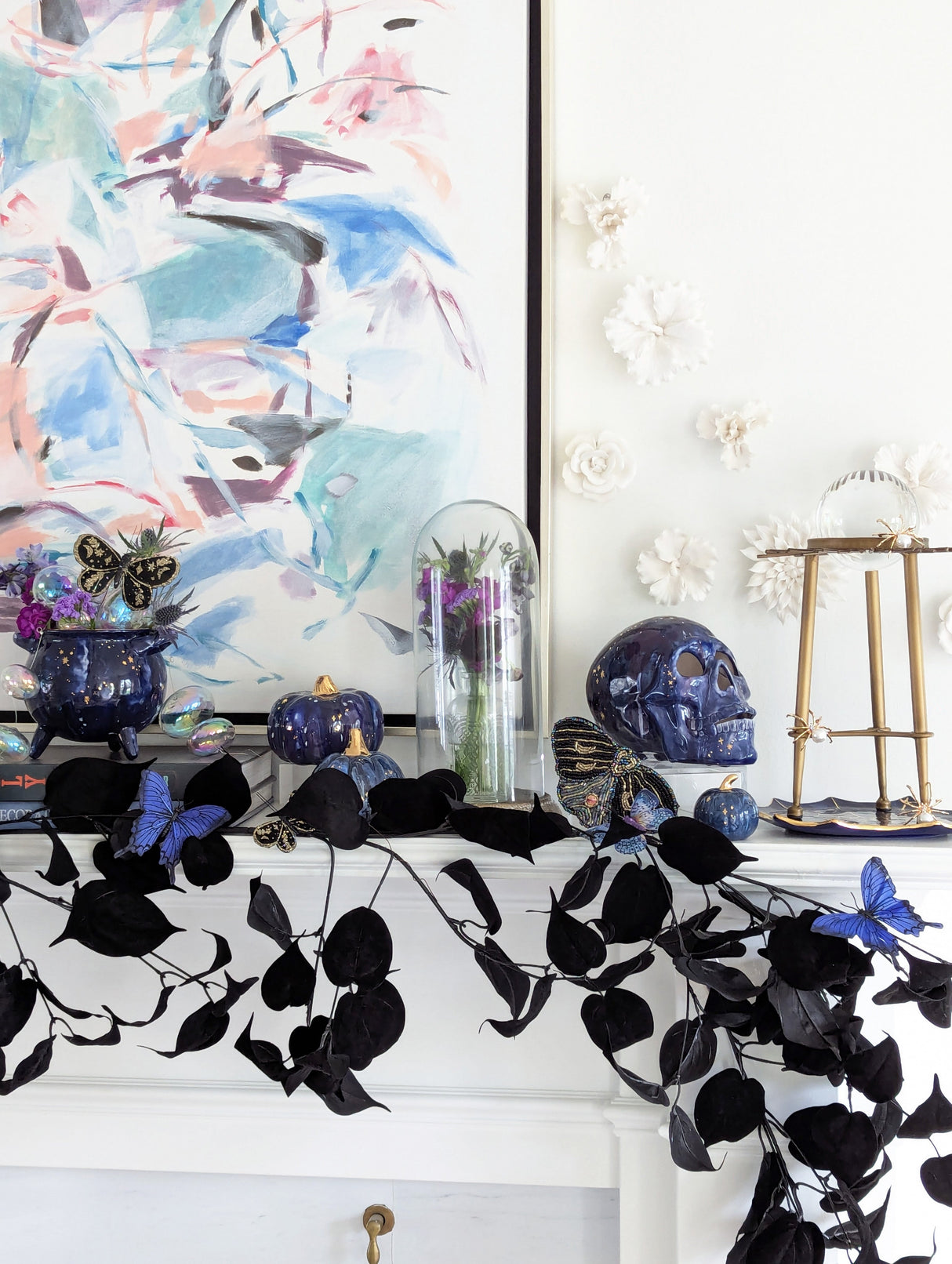 Mystical Skull in Twilight Tones with 22K Gold Accents