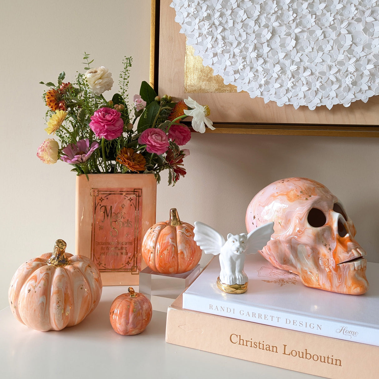 Mystical Skull in Warm Tones with 22K Gold Accents