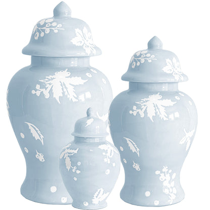 Deck the Halls Ginger Jars in Hydrangea Light Blue | Wholesale