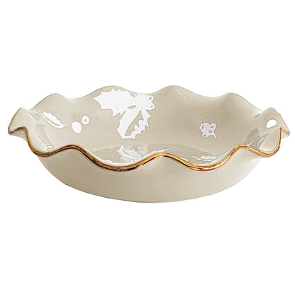 Deck the Halls Scalloped Bowls with 22K Gold Accent | Wholesale