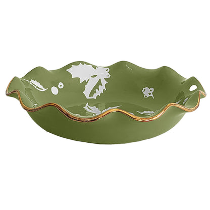 Deck the Halls Scalloped Bowls with 22K Gold Accent | Wholesale