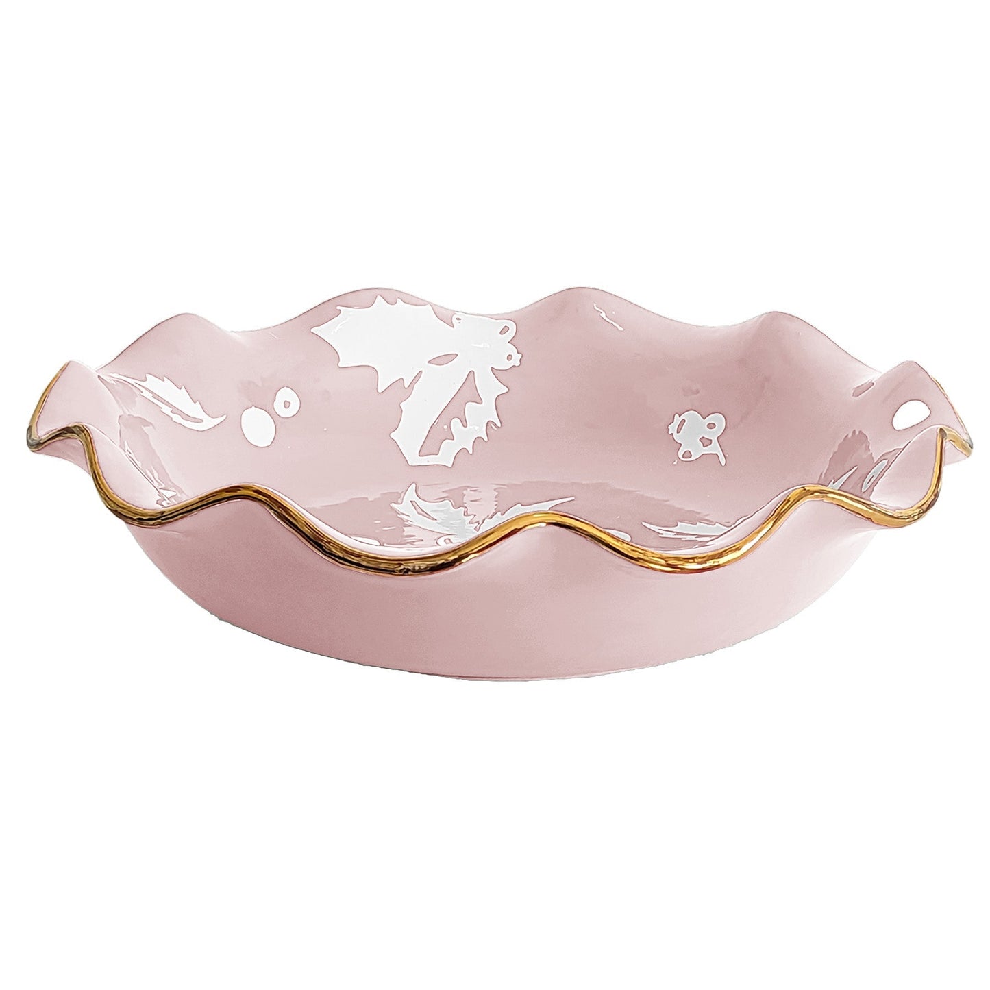 Deck the Halls Scalloped Bowls with 22K Gold Accent | Wholesale