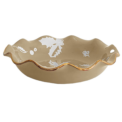 Deck the Halls Scalloped Bowls with 22K Gold Accent | Wholesale