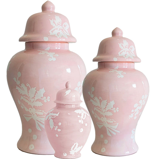 Deck the Halls Ginger Jars in Cherry Blossom Pink | Wholesale