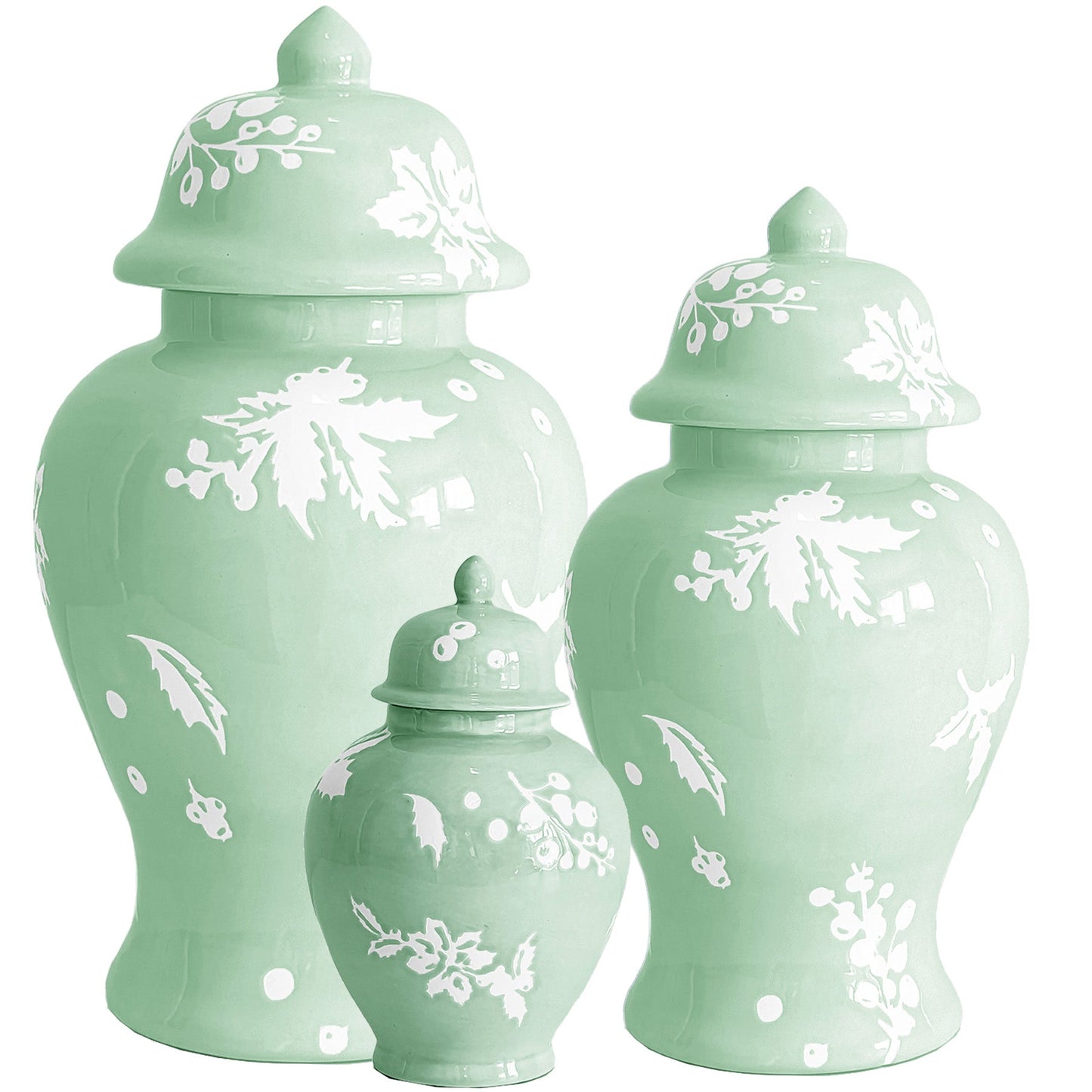 Deck the Halls Ginger Jars in Sea Glass | Wholesale