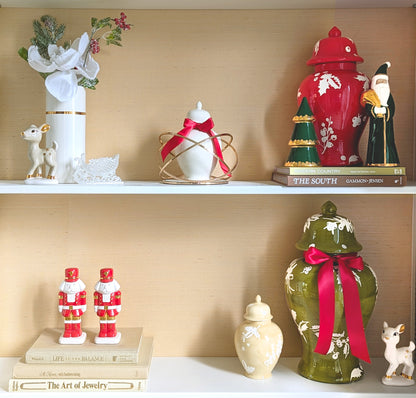 Deck the Halls Ginger Jars in Beige