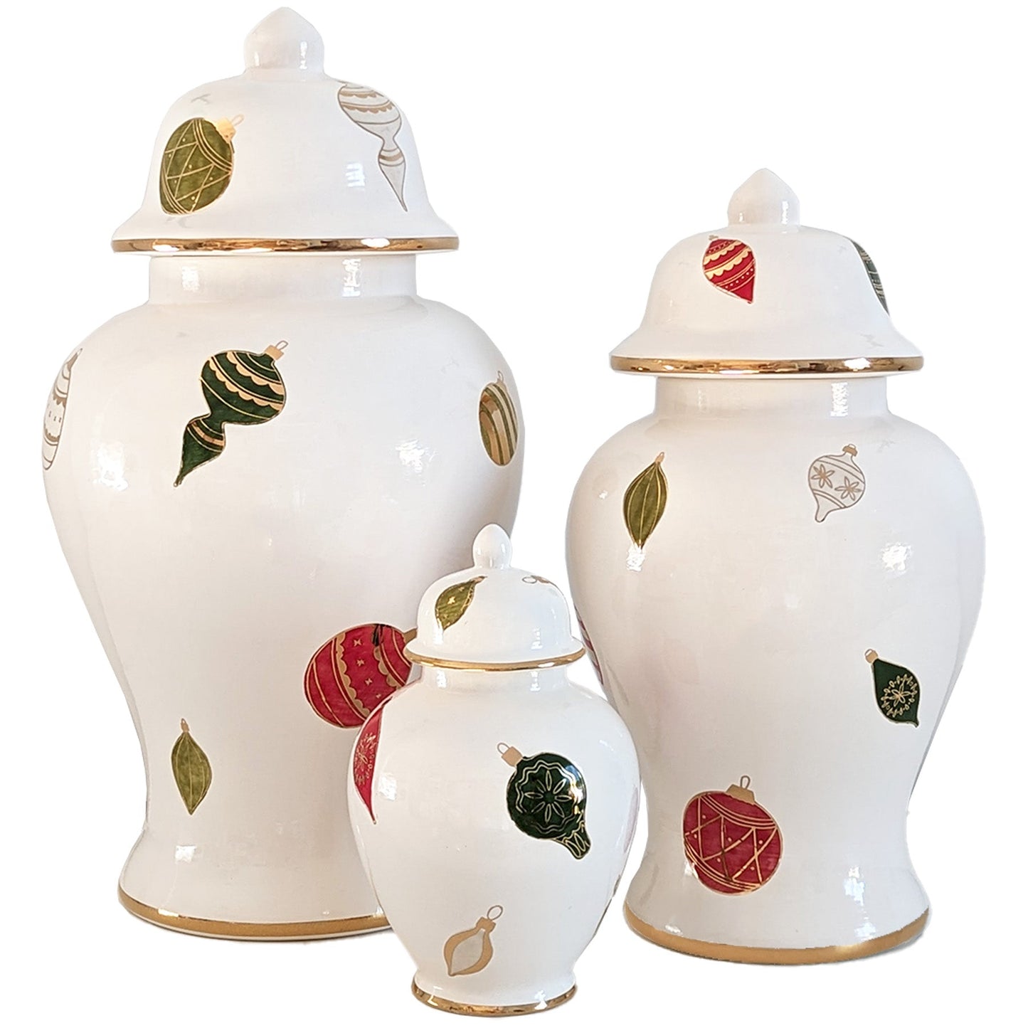 Classic Baubles Ginger Jars with 22K Gold Accents