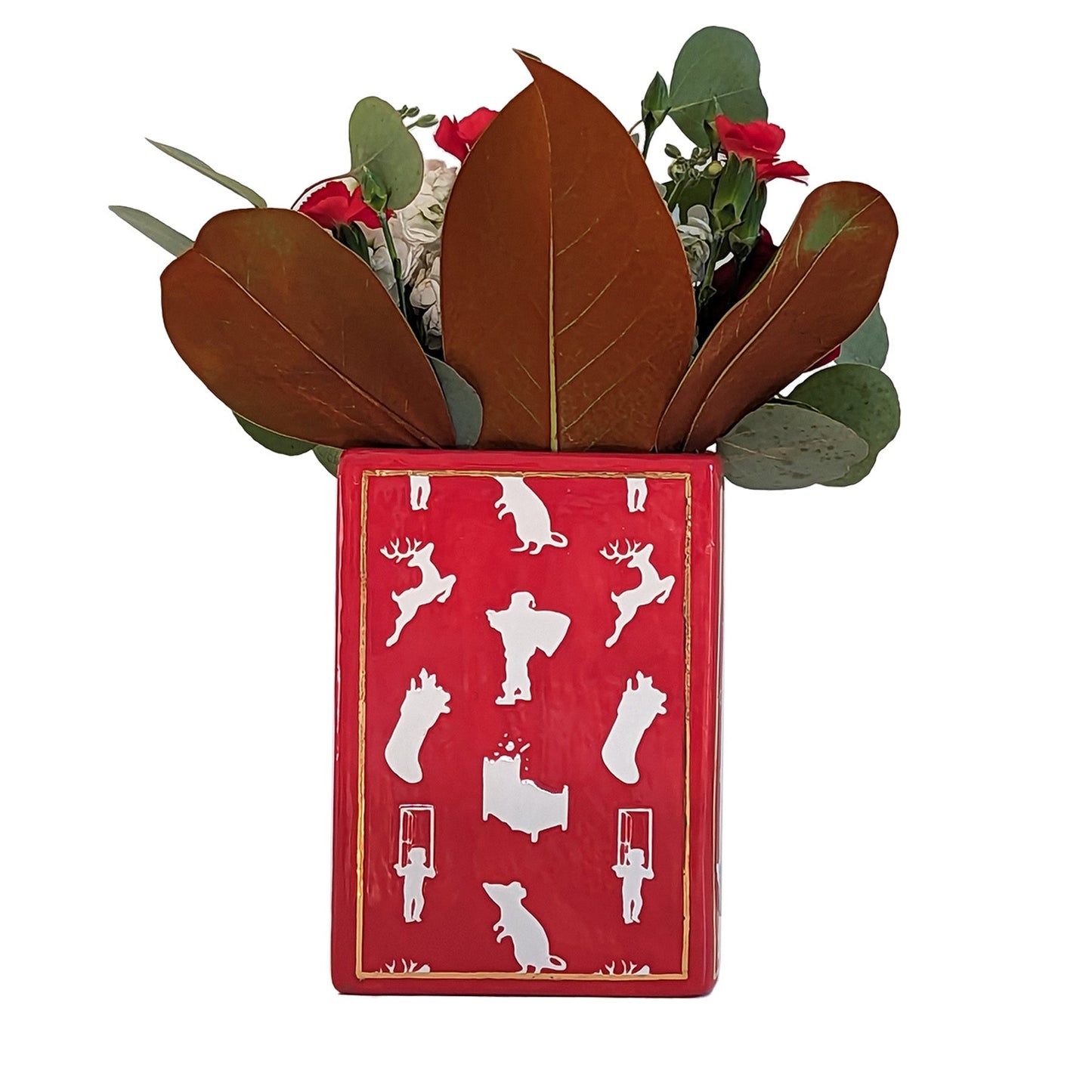 Christmas Classics Book Vase- 'Twas the Night Before Christmas in Holiday Red