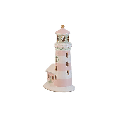 Pastel Lighthouse with 22K Gold Accents