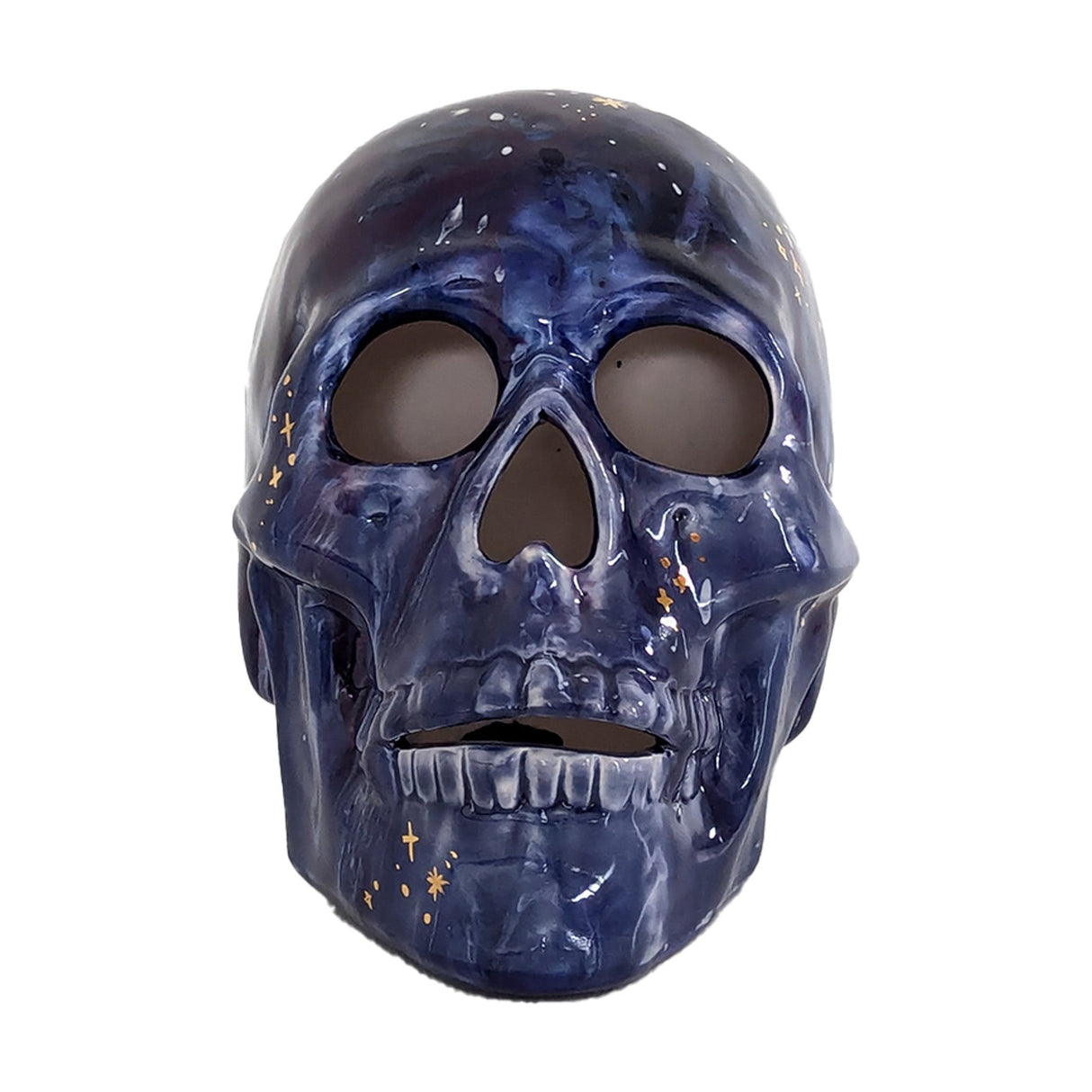 Mystical Skull in Twilight Tones with 22K Gold Accents