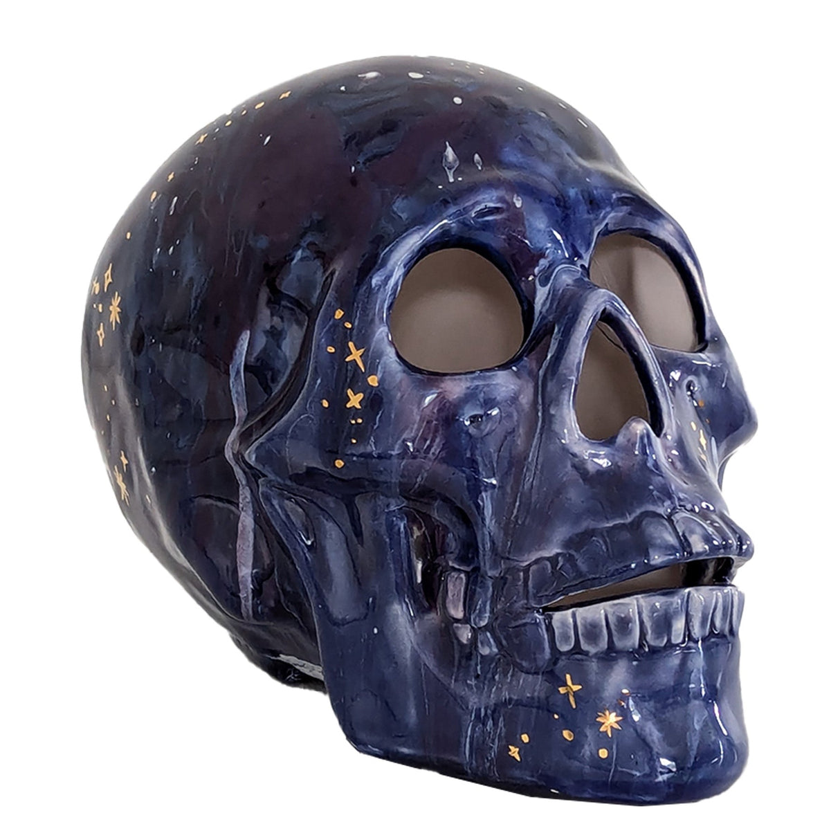 Mystical Skull in Twilight Tones with 22K Gold Accents