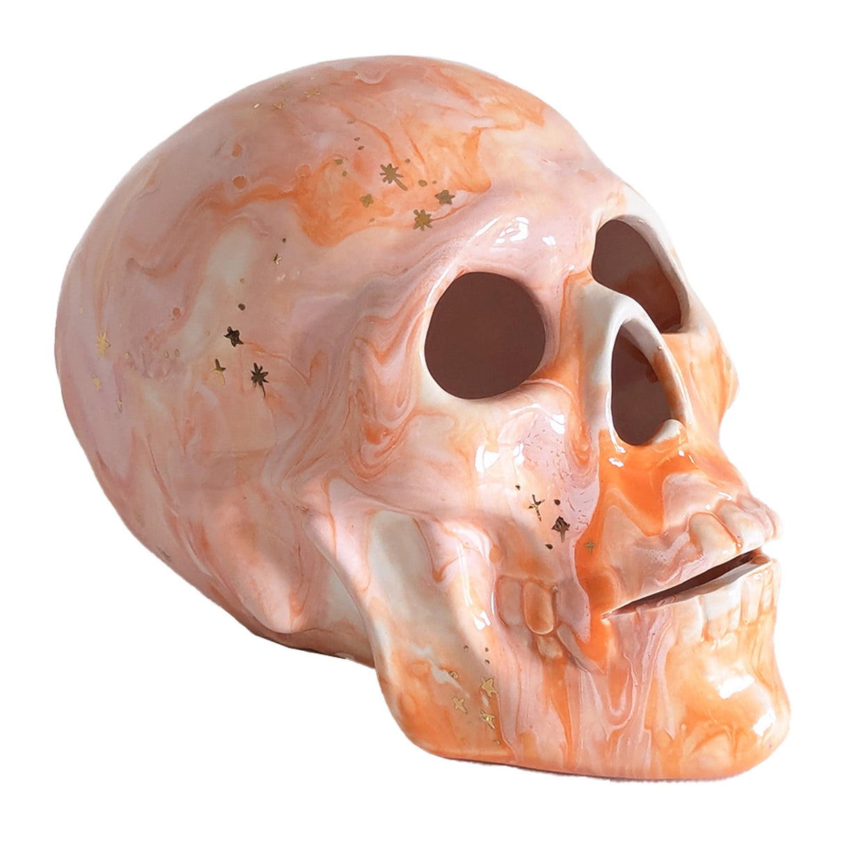 Mystical Skull in Warm Tones with 22K Gold Accents