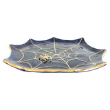 Mystical Spider Web Tray with 22K Gold Accents in Twilight Tones