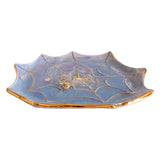 Mystical Spider Web Tray with 22K Gold Accents in Cool Tones