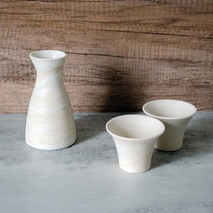 Sake Bottle and Cups | Saori M Stoneware