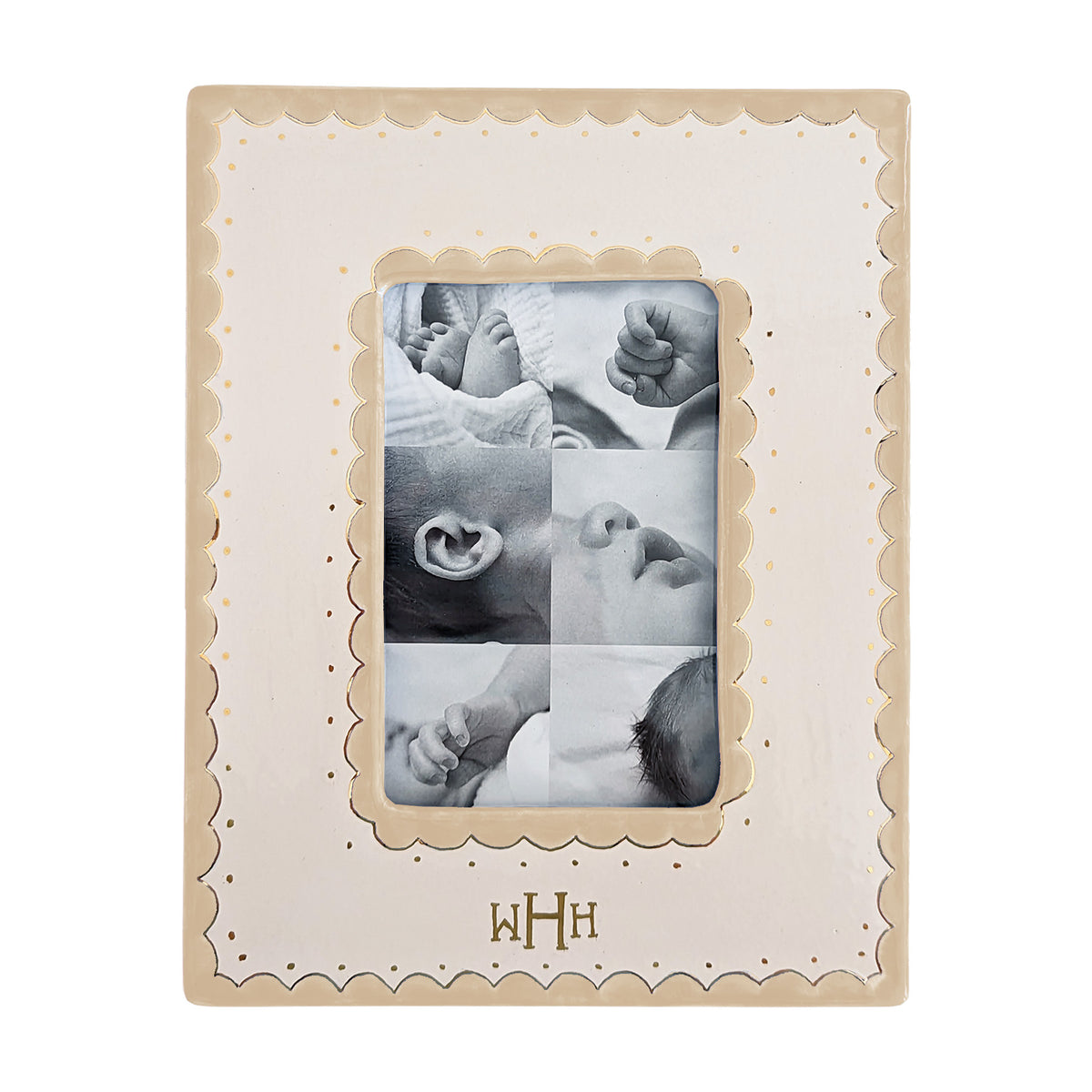 Monogrammed Frames Scallop Monogrammed Photo Frame – Ruby Clay Company