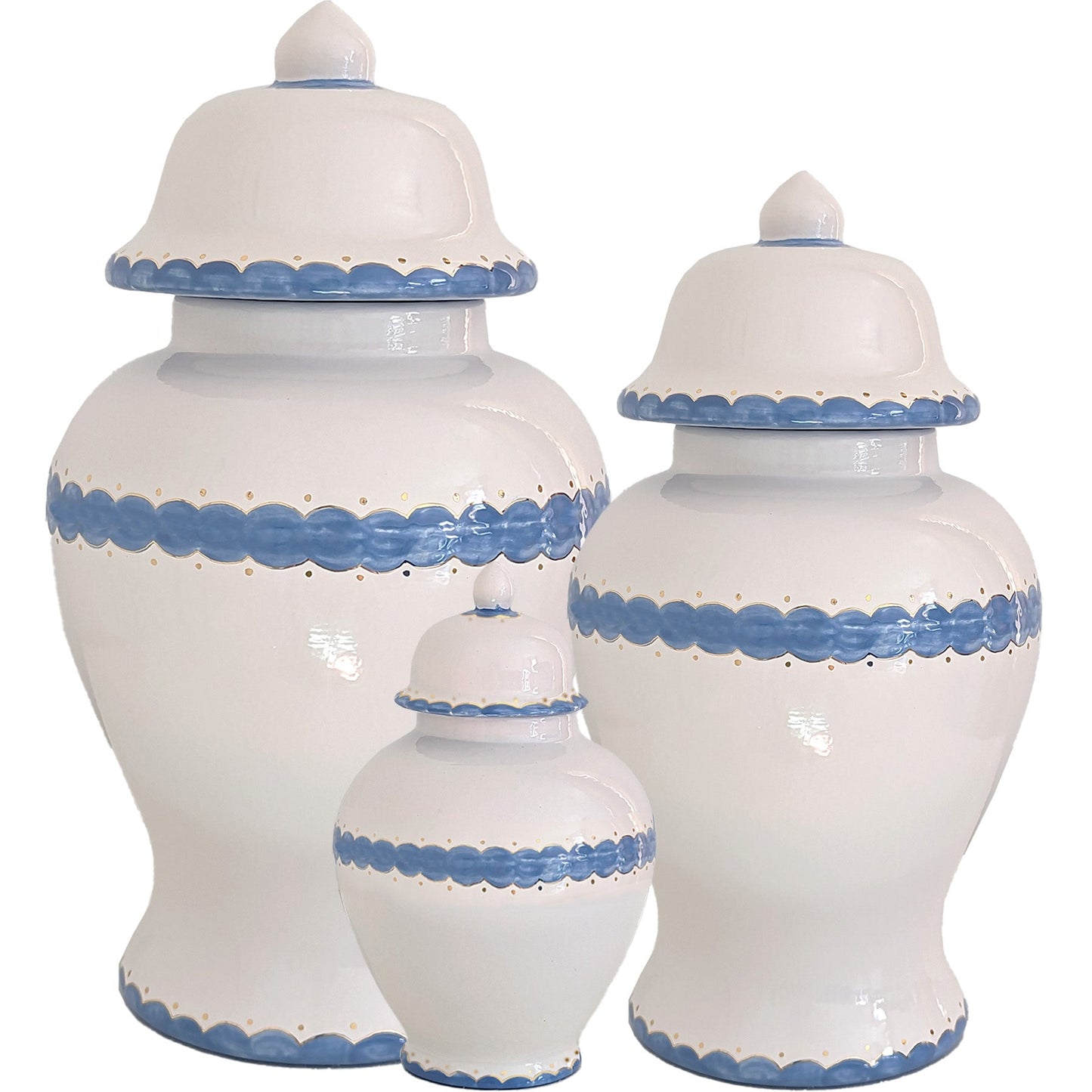 Scallop Ginger Jars in French Blue | Wholesale