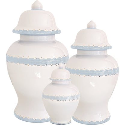 Scallop Ginger Jars in Hydrangea Light Blue | Wholesale