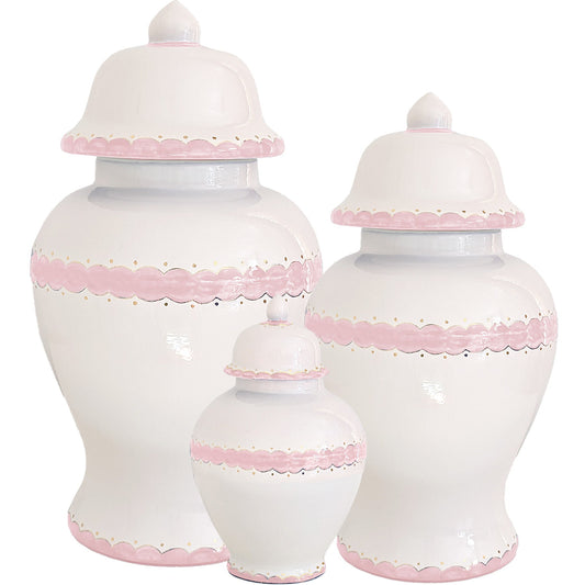 Scallop Ginger Jars in Light Pink | Wholesale