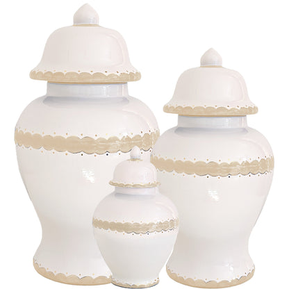 Scallop Ginger Jars in Tan | Wholesale