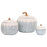 Scalloped Pumpkin Jars with 22K Gold Accents in 6 Colors | Wholesale