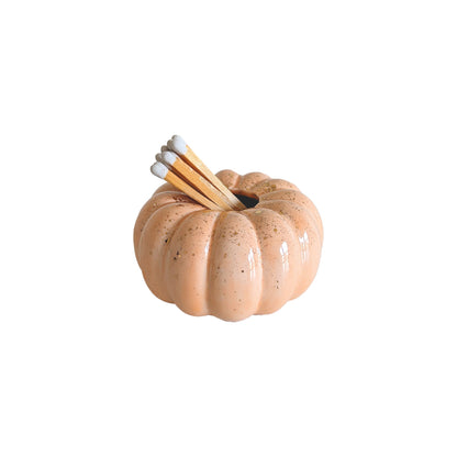 Pumpkin Match Holder/ Striker with 22K Gold Accents