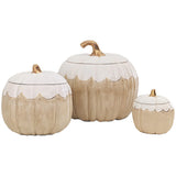 Scalloped Pumpkin Jars with 22K Gold Accents in 6 Colors | Wholesale
