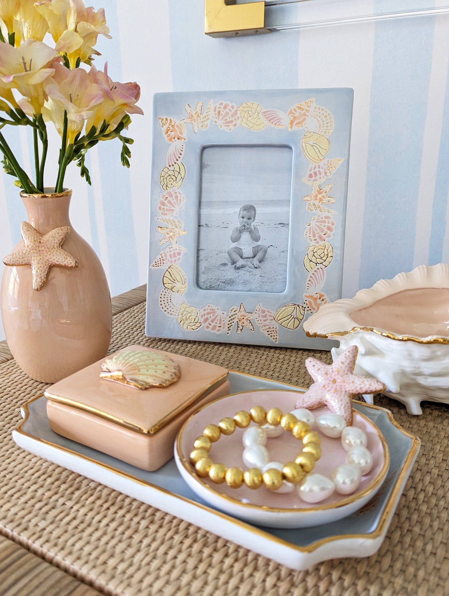 Seashell Keepsake Box with 22K Gold Accents