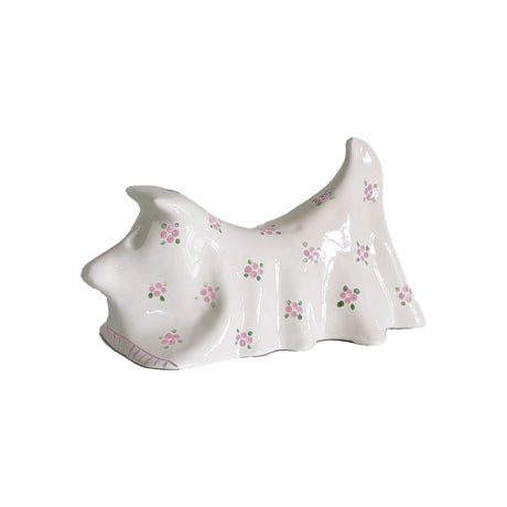 Vintage Floral Bedsheet Ghost- Dog