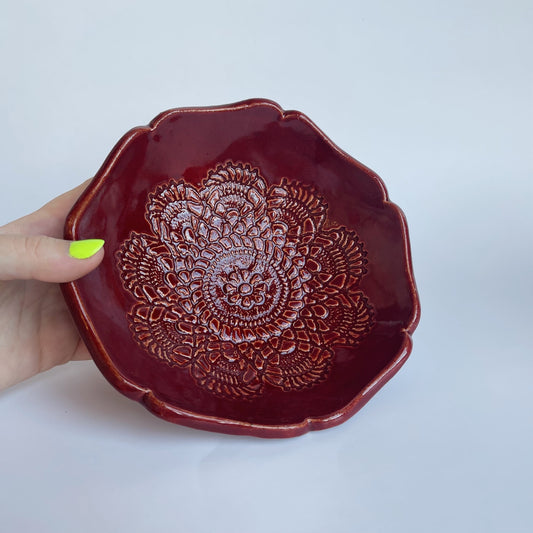 Red Lace Bowl | Trisha Boatright