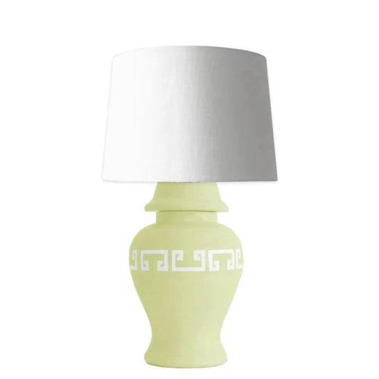 Spring Green Greek Key Ginger Jar Lamp | Wholesale