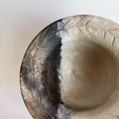 White Mica Pitfired Bowl | Panther Ayden Krzmarzick