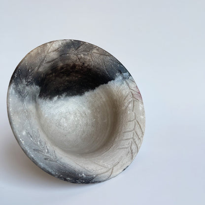 White Mica Pitfired Bowl | Panther Ayden Krzmarzick