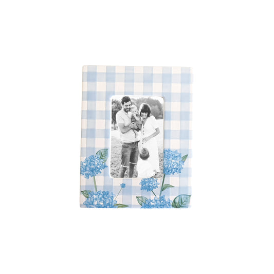 Lo Home x Chapple Chandler Gingham Photo Frame with Hydrangea Accents