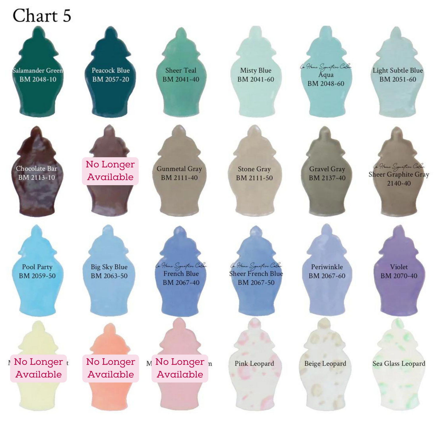 Custom Color Greek Key Ginger Jars