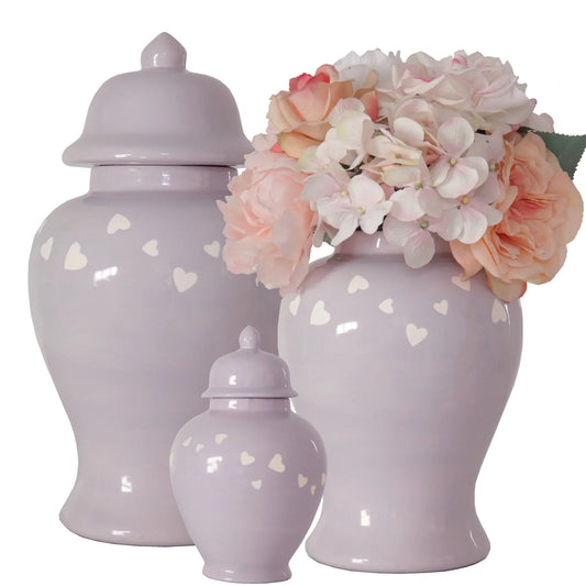 "Love is in the Air" Ginger Jars in Light Lavender | Wholesale