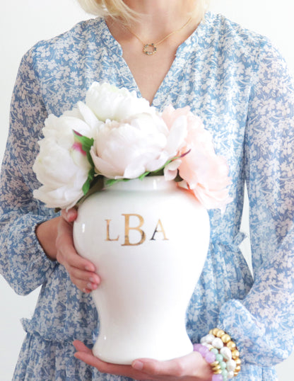 Classic Monogram Ginger Jars in Robin's Egg Blue