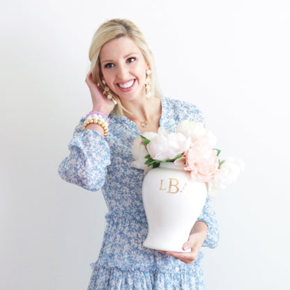 Classic Monogram Ginger Jars in White